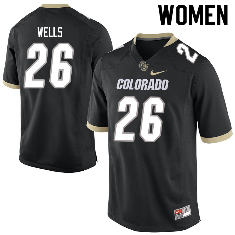 Women #26 Carson Wells Colorado Buffaloes College Football Jerseys Sale-Black - Click Image to Close